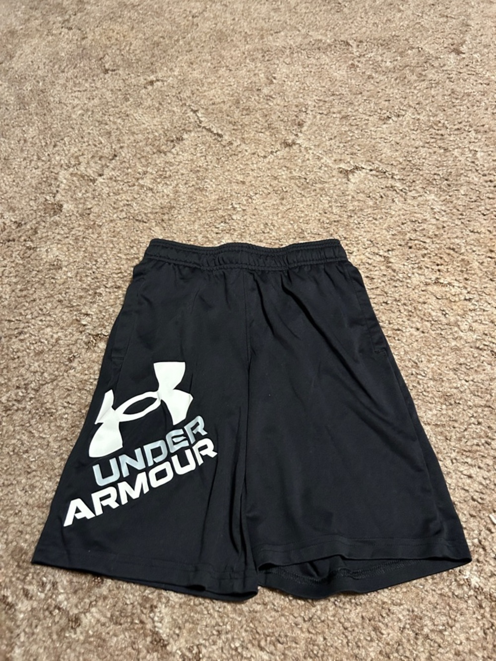 Under Armour Black Men’s Athletic Shorts with White Logo